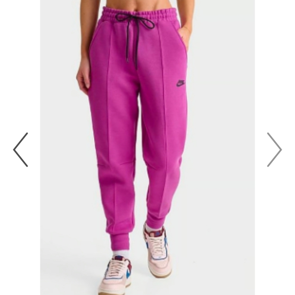 NIKE Fuchsia Jogger Pants Kids XL or Women S/M NWT Cotton Blend Scuba Like